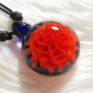 flower reticello pendants - Blown Glass Necklace