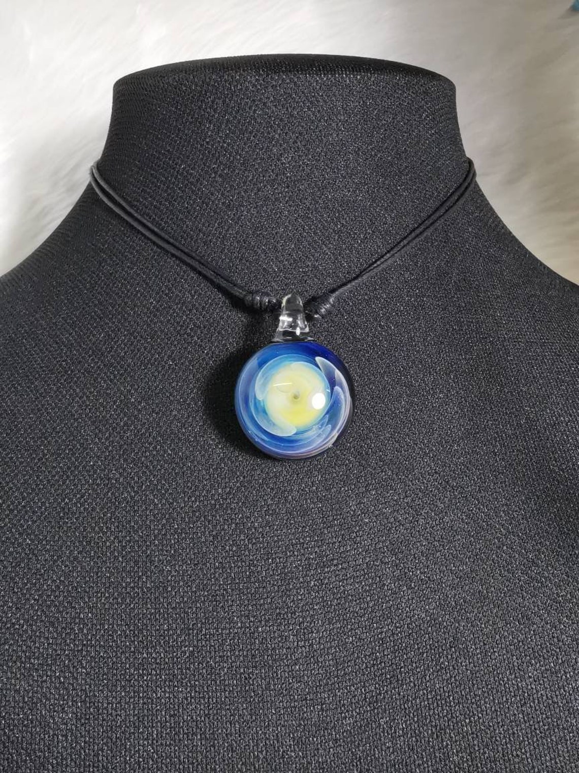 Blown Glass Pendant Blown Glass Necklace Glass Jewelry Etsy