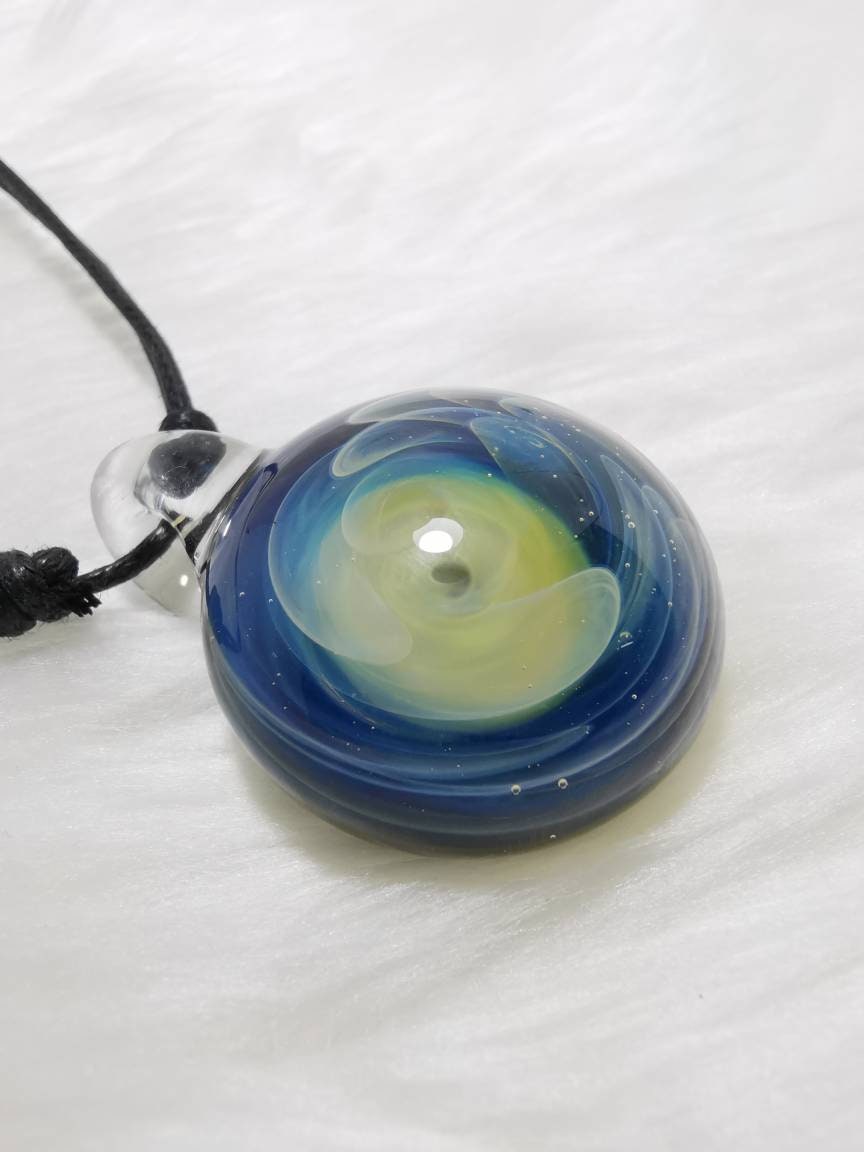 Blown Glass Pendant Blown Glass Necklace Glass Jewelry Etsy