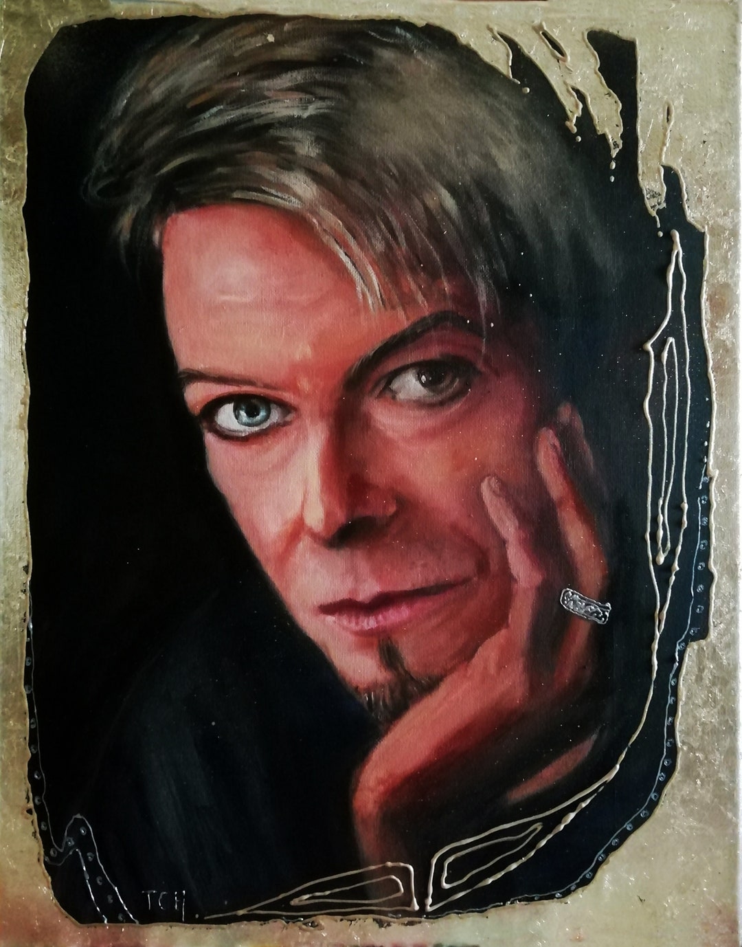 David Bowie Oil Painting Modern Portrait Man Expressionism Etsy