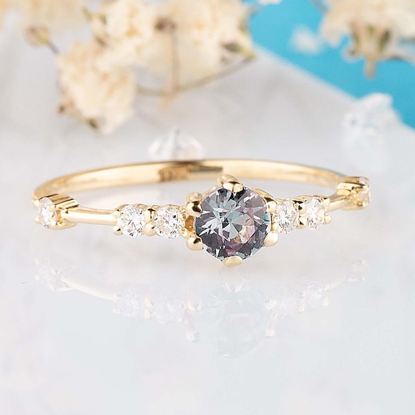 Unique Dainty Engagement Ring Etsy