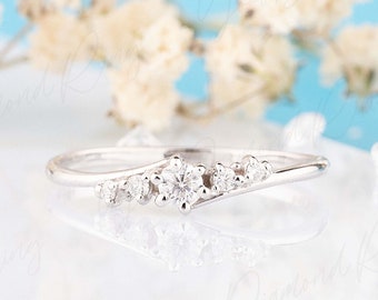 Diamant Verlobungsring, Art Deco Ring, Versprechen Ring für Sie, Weißgold Diamant Ring, 14k Diamant Ring, Gold Verlobungsring, Versprechen Ring