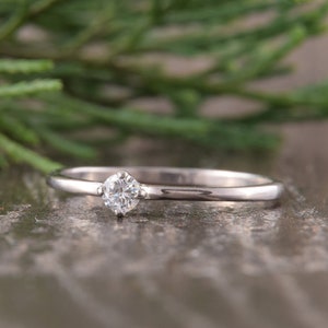 Diamond Engagement Ring Minimalist Engagement Ring Dainty - Etsy