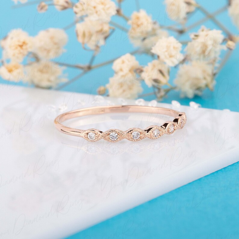 Eternity Wedding Band Diamond Wedding Band Half Eternity Etsy