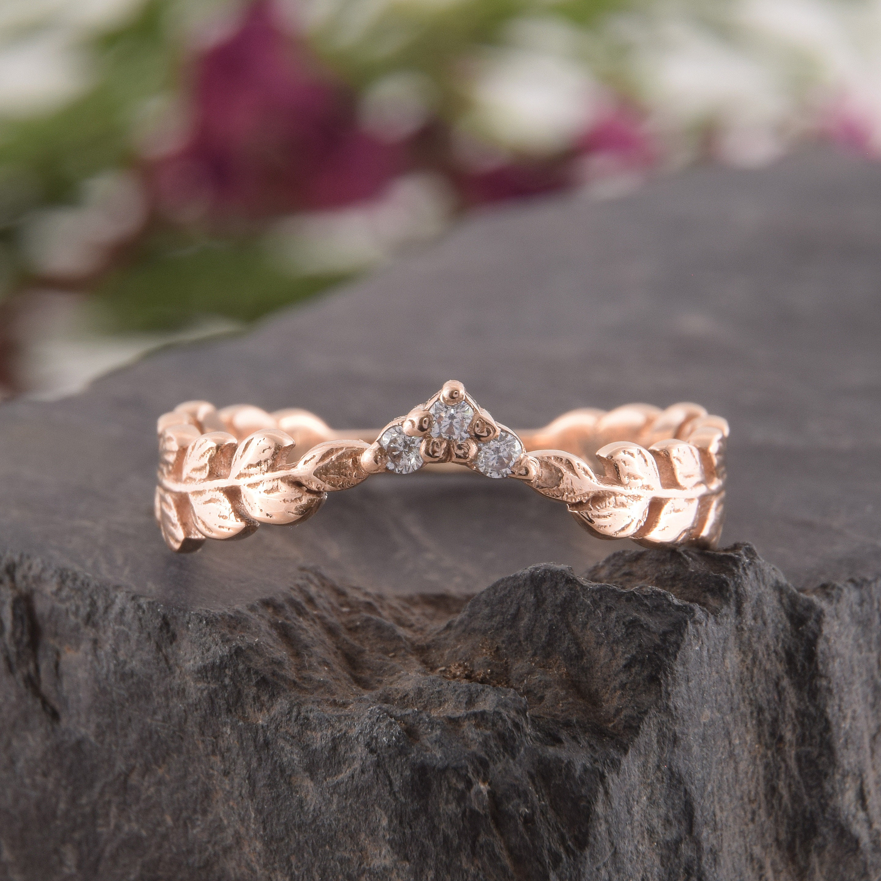 Rose Gold Curved Diamond Wedding Band Diamond Wedding Band | Etsy Rose Gold Curved Diamond Wedding Band Diamond Wedding Band | Etsy