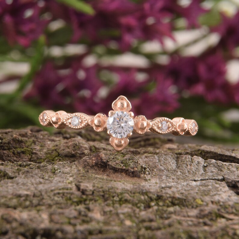 Womens Engagement Ring Art Deco Engagement Ring Antique Engagement Ring,Dainty Engagement Ring,Small Diamond Ring Diamond Engagement Ring