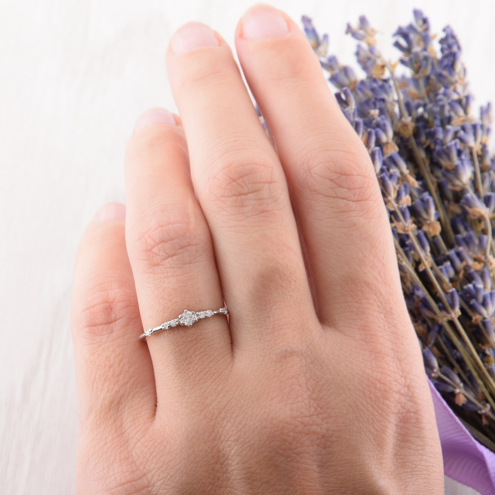 Moissanite Engagement Ring Diamond Engagement Ring Small Etsy