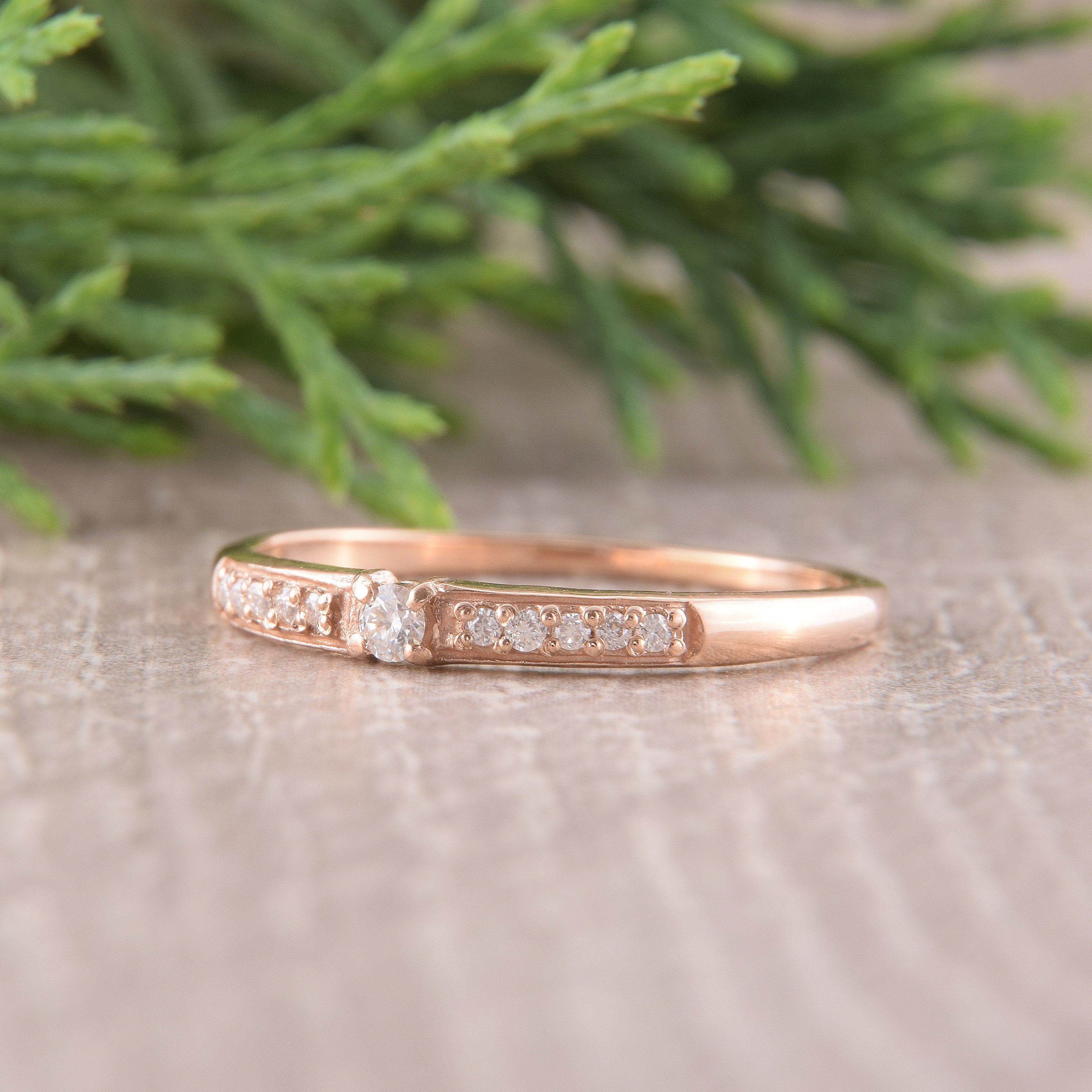 Small Diamond Promise Ring Simple Diamond Ring Unique Etsy