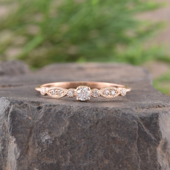 Art Deco Diamond Engagement Ring, Promise Ring for Her, Antique