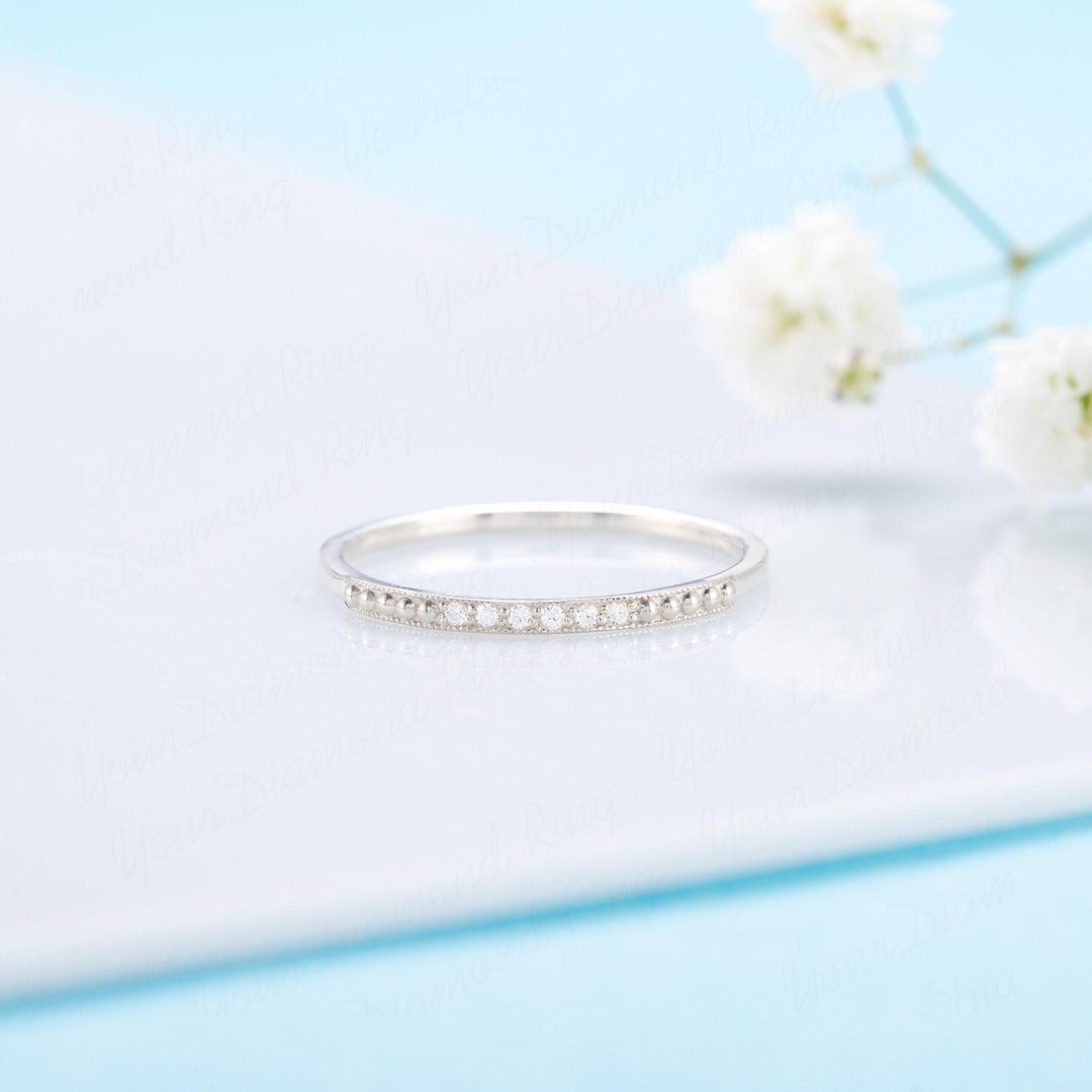 Simple Full Diamond Rings Dainty & Simple Women Diamond Ring Gold, Minimalist Diamond 14k White ...