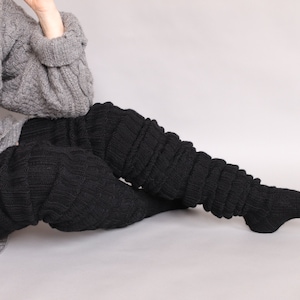 Thigh high socks custom, 230cm/ 90 inches extra long ribbed, over the knee leg warmers