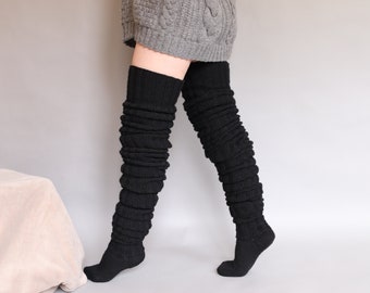 Alpaca socks, thigh high custom socks, 400cm/ 160 inches, extra long, over the knee leg warmers