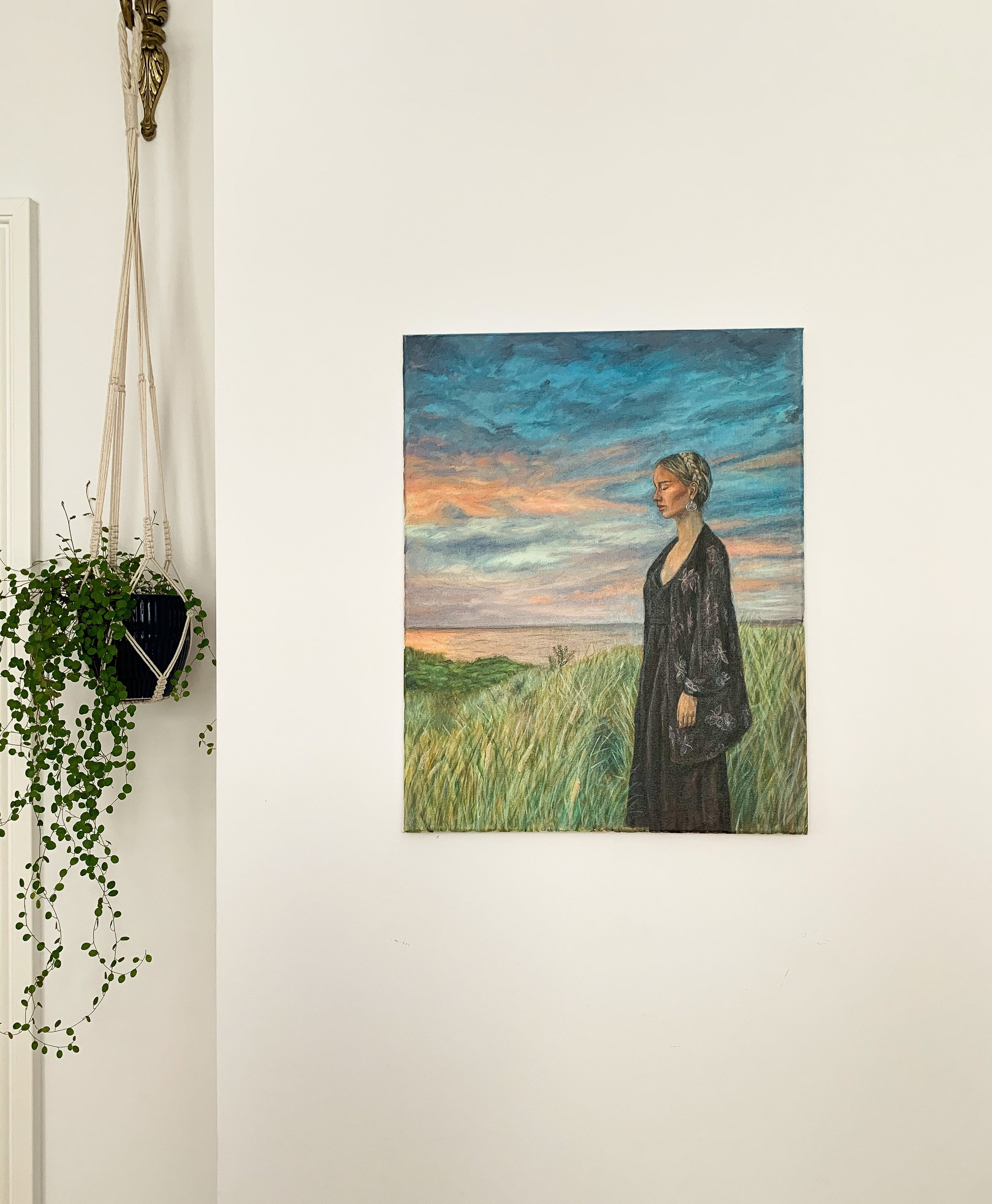Unique Painting of a Girl During Sunset - Etsy