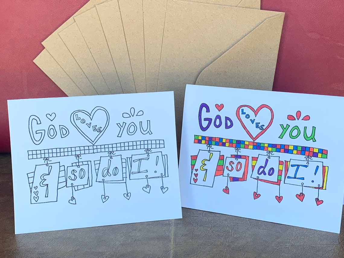 Cards to color give or give to be colored love etsy