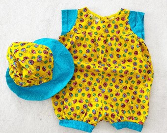 Handmade Bugs Romper and Hat: 6m?