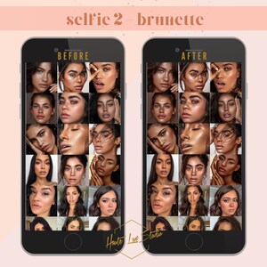 Puede incluir: Una comparaci&oacute;n antes y despu&eacute;s en la pantalla de un tel&eacute;fono que muestra una cuadr&iacute;cula de fotos de una mujer con cabello casta&ntilde;o. Las fotos del lado izquierdo de la pantalla est&aacute;n etiquetadas como "ANTES" y las fotos del lado derecho de la pantalla est&aacute;n etiquetadas como "DESPU&Eacute;S". Las fotos del lado derecho de la pantalla muestran a la mujer con m&aacute;s maquillaje y un aspecto m&aacute;s pulido.