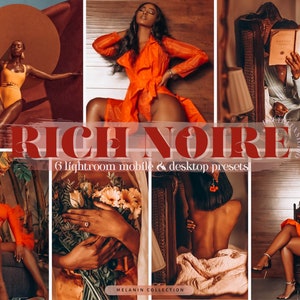 6 Rich Moody Melanin Presets| Best Brown Dark Skin Black Blogger Girl, Black Girl Magic Lightroom Mobile & Afro American Desktop Preset
