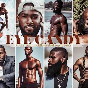 5 Black Male Presets| Best Chocolate Brown Dark Skin Black Blogger Luxury Preset, Black Brown Mobile & Afro American Desktop Preset