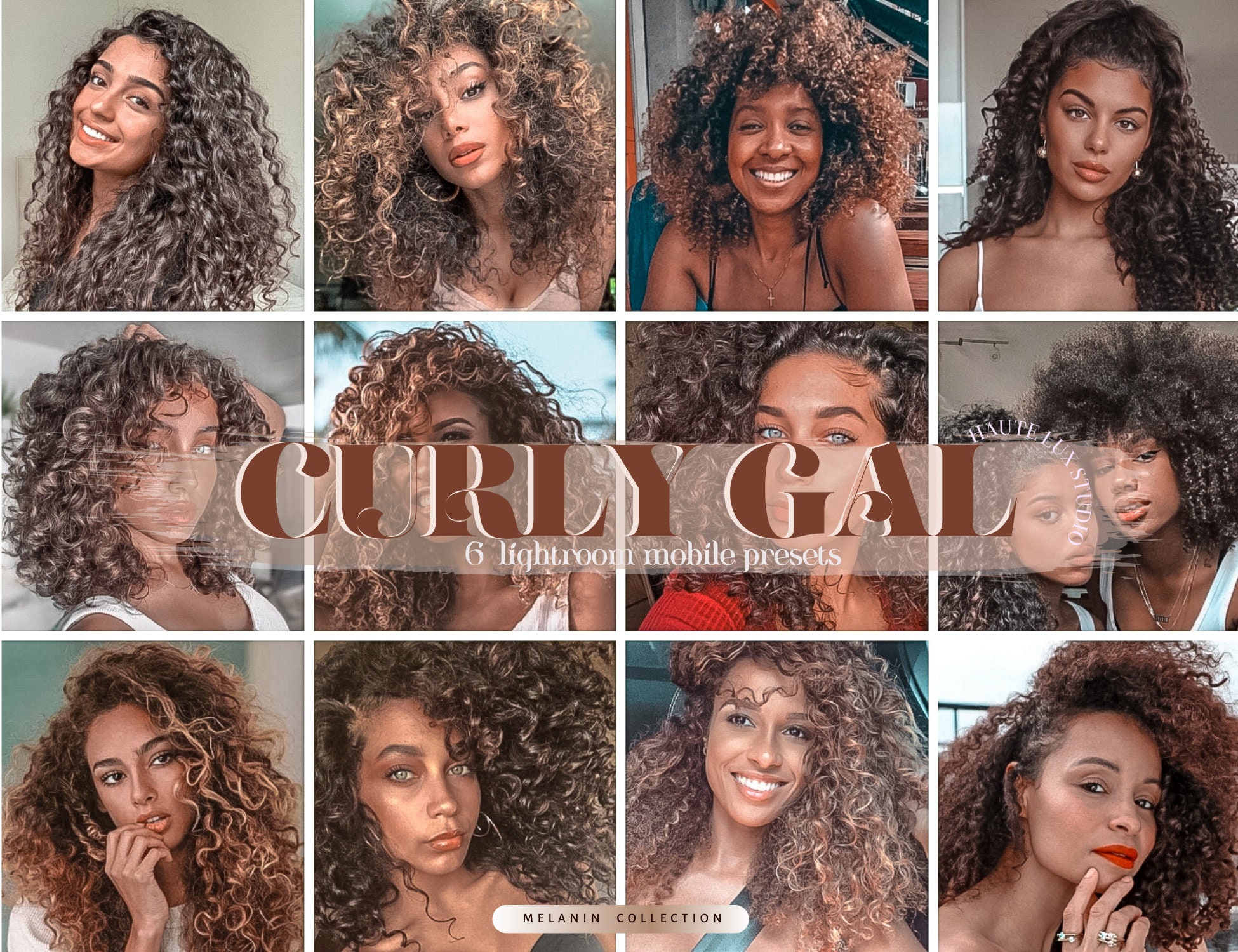 6 Curly Hair Mobile Presets Brown Skin Presets, Dark Skin