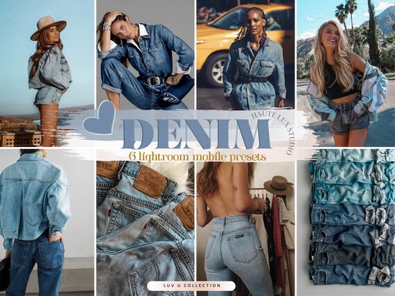 6 Denim Lightroom Mobile Preset 90's Preset Blue Faded | Etsy