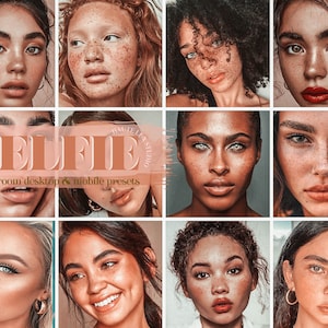 3 Selfie Melanin Presets| Freckles Desktop & Mobile Presets, Rose Gold Preset, Influencer Blogger Tan Preset, Portrait Preset for Melanin