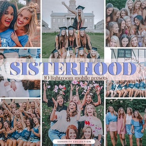 10 Sorority Presets| Blogger Presets, Lightroom Influencer Mobile Preset, Best Lifestyle Uni University Instagram Presets Insta Presets