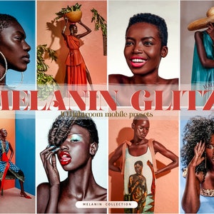 10 Melanin Glitz Presets| Dark Skin Lightroom Mobile Presets, Brown Skin Coffee Presets, Best Black Girl Magic Blogger Chocolate Presets