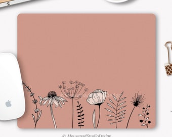 Wildblumen-Mauspad, Blumen-Mauspad, Schreibtischunterlage, Bürodekoration, Büroaccessoire