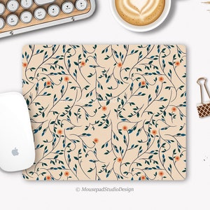 Tapis de souris botanique, Tapis de souris feuillage, Tapis de souris végétal, Tapis de souris plante, Botanical mousepad, Décoration bureau