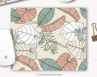 Pastel blad muismat, Ronde en rechthoekige muismat, Antislip bureaumat, Plant muismat, Office deco
