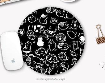 Mouse mat Cats, Animal Mouse Carpet, Round Mouse Carpet, Office Accessory, Office Decoration, Office Gift