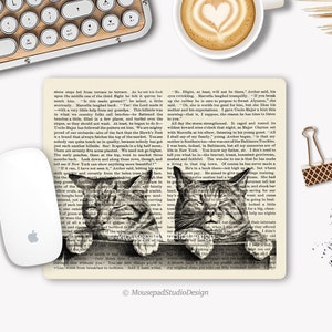 Tapis de souris chat, Tapis de souris animaux, Tapis de souris félin, Amoureux des chats, Décoration de bureau, Cadeau de bureau