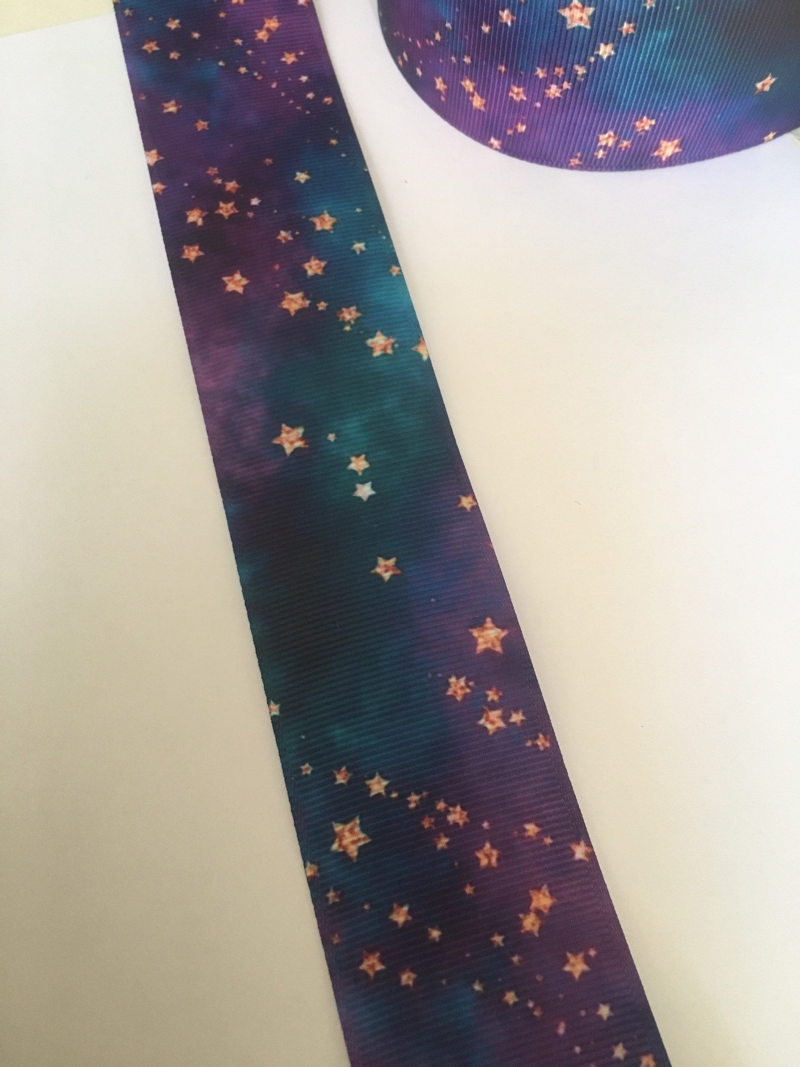 2m Space Star Galaxy Ribbon 38mm wide grosgrain ribbon Etsy België