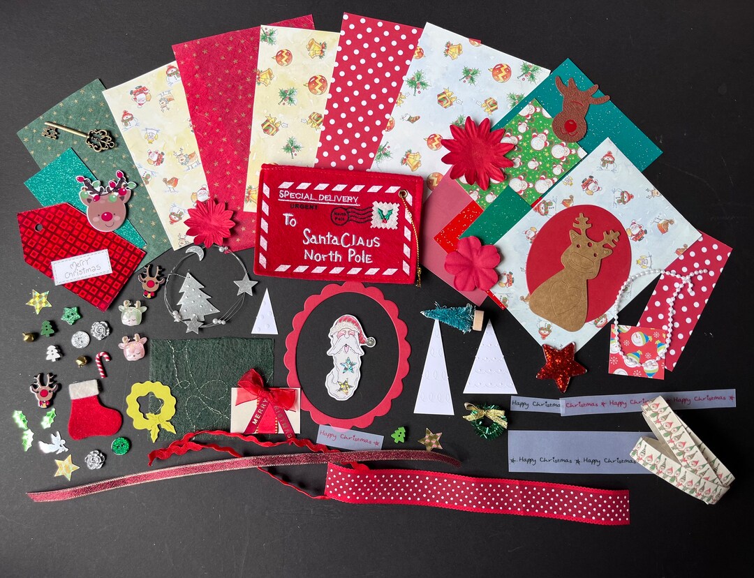 Christmas Craft Kit, Christmas Papers, Christmas Embellishments and
