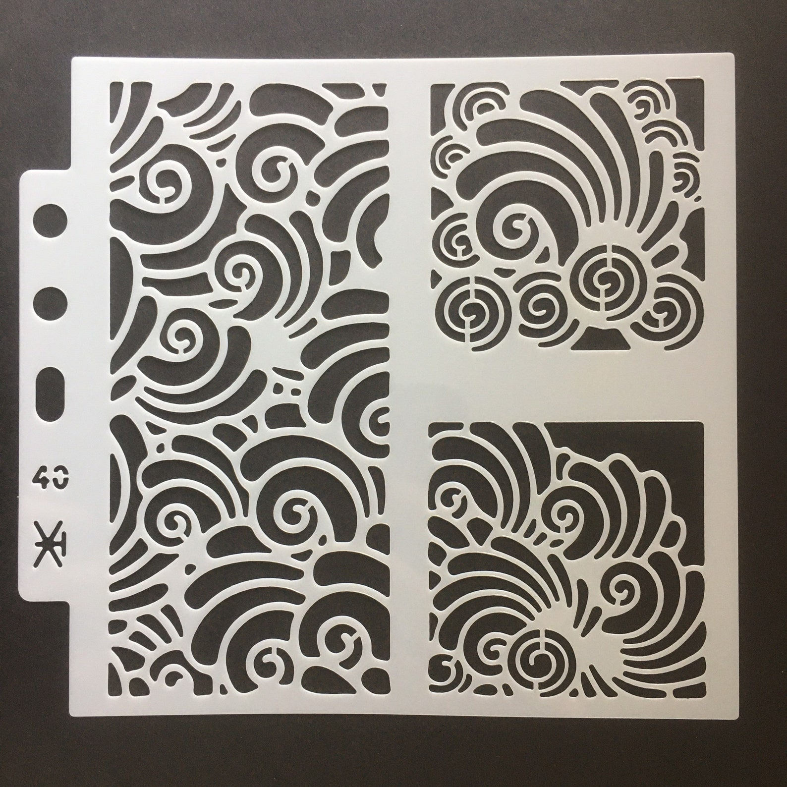 Swirl stencil for crafting journalling mixed media ink Etsy