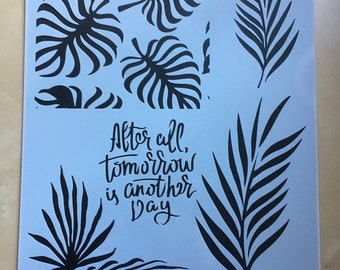 A4 Leaf Stencil for furniture, walls, crafting, journalling, mixed media
