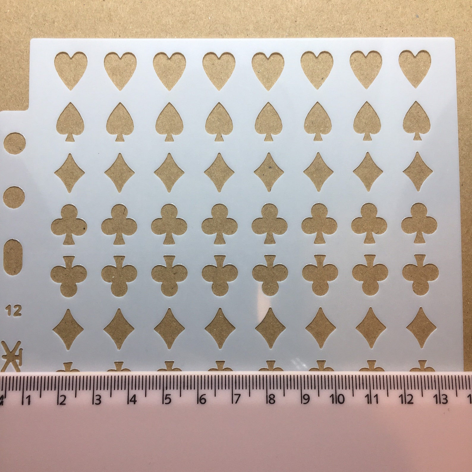 Club Spade Heart Diamond Poker Playing Card Stencil for Etsy UK