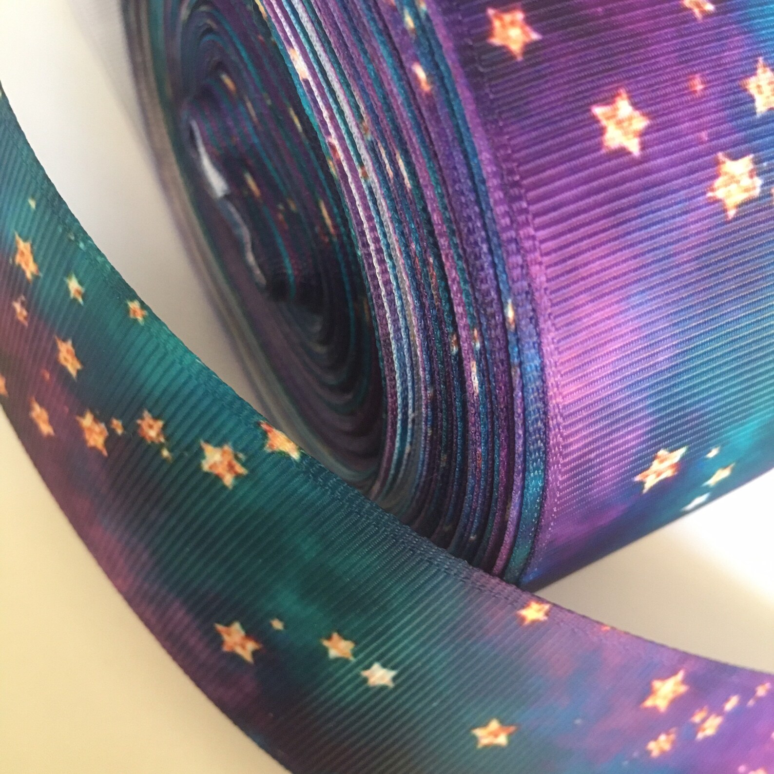2m Space Star Galaxy Ribbon 38mm wide grosgrain ribbon Etsy België