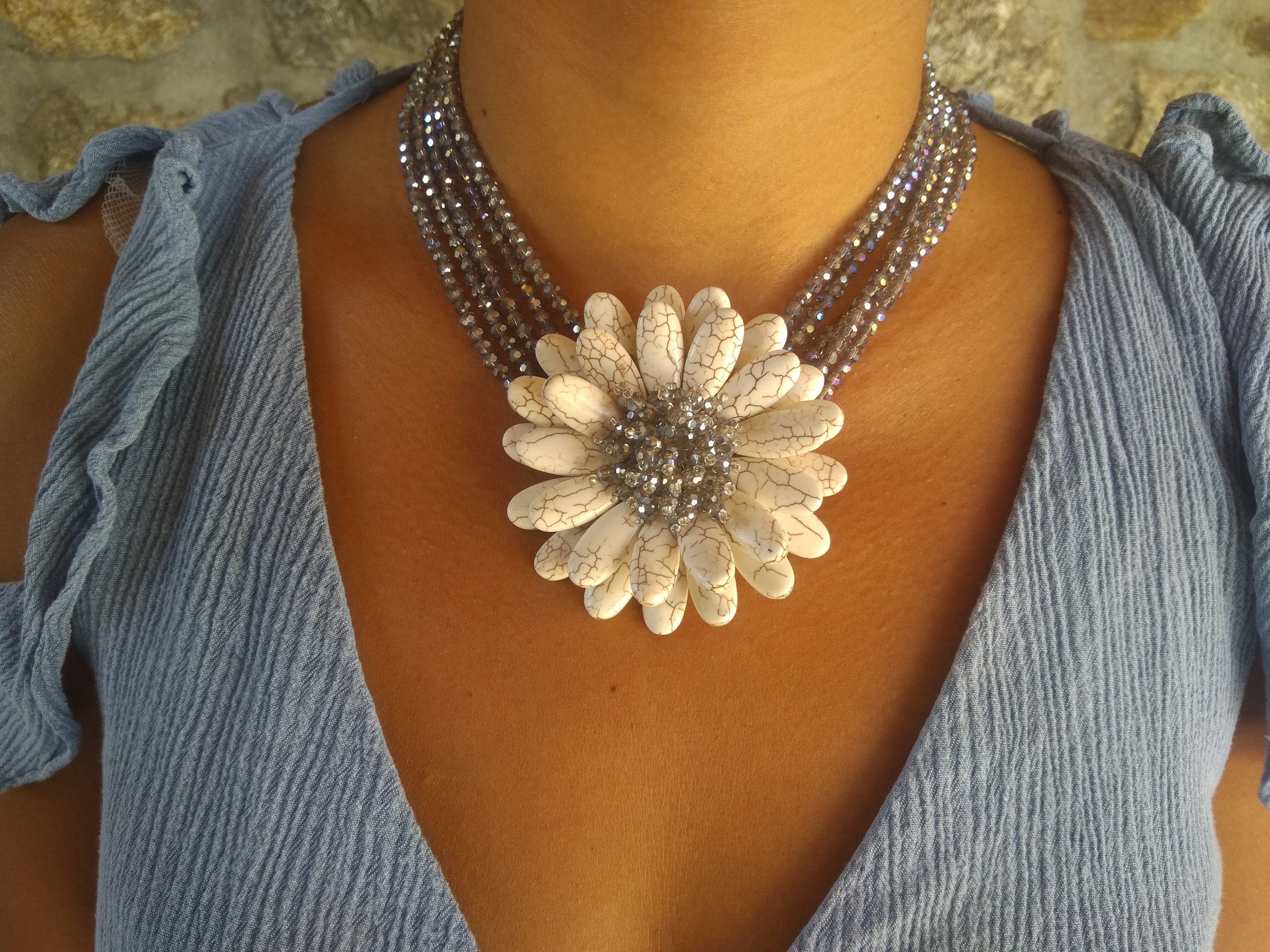 Charms Bracciale Collana In Argento Sterling 925 Con Perline Sfera, 20 Pollici, Chiusura Aragosta - Elegante E Versatile Anastasia Necklace