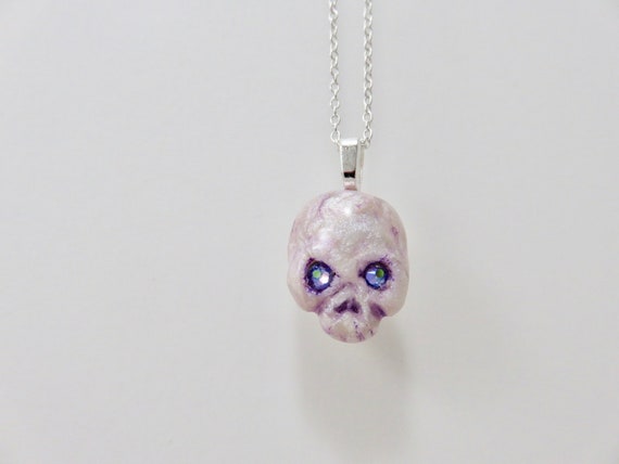 Skull with Swarovski Crystal Eyes Crystal Skull Pendant