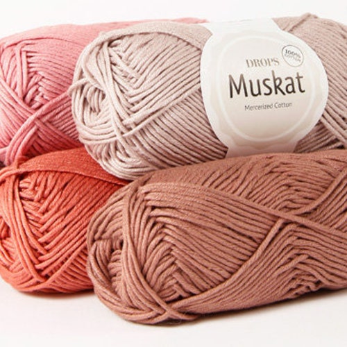 Drops Cotton DK Yarn Muskat Egyptian Mercerised Cotton Yarn Etsy