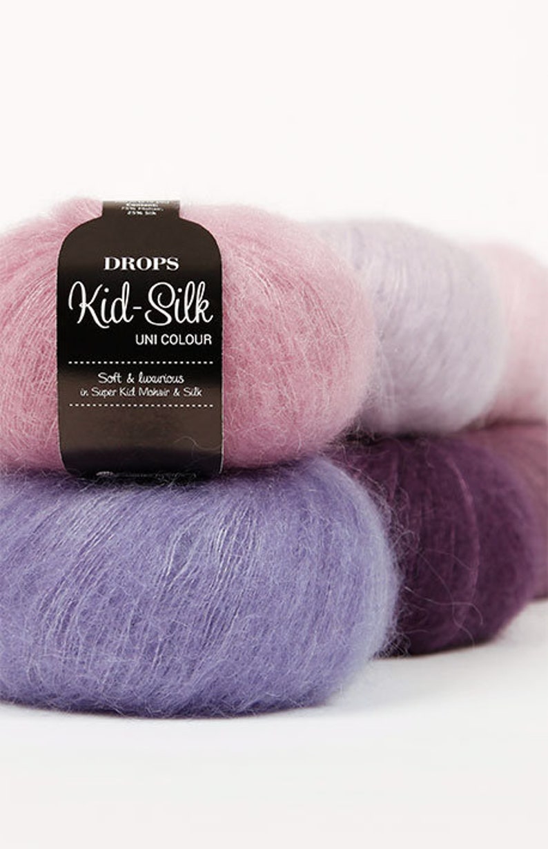 DROPS Kid-Silk Mohair Knitting Yarn Mix Of Super Kid Mohair And Silk Hand Knitting Crochet Yarn Lace 25g app 210m
