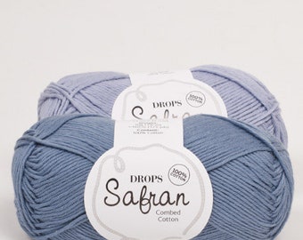 GARNSTUDIO DROPS Safran Hilo de Algodón Peinado Egipcio 50gr 1.8Oz 160 m