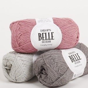 Drops Belle Luxury Yarn 8 ply DK worsted weight yarn All year yarn Cotton Linen Yarn