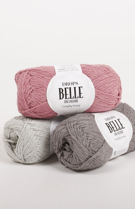 DROPS Belle Knitting Yarn Summer/spring Light Yarn Cotton Linen Yarn  Worsted DK 50g 