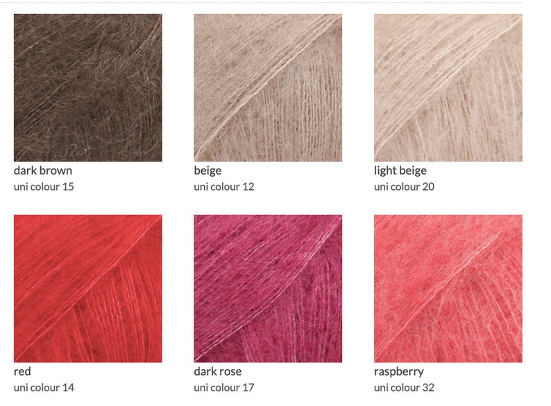 DROPS Kid-Silk Mohair Knitting Yarn Mix Of Super Kid Mohair And Silk Hand Knitting Crochet Yarn Lace 25g app 210m