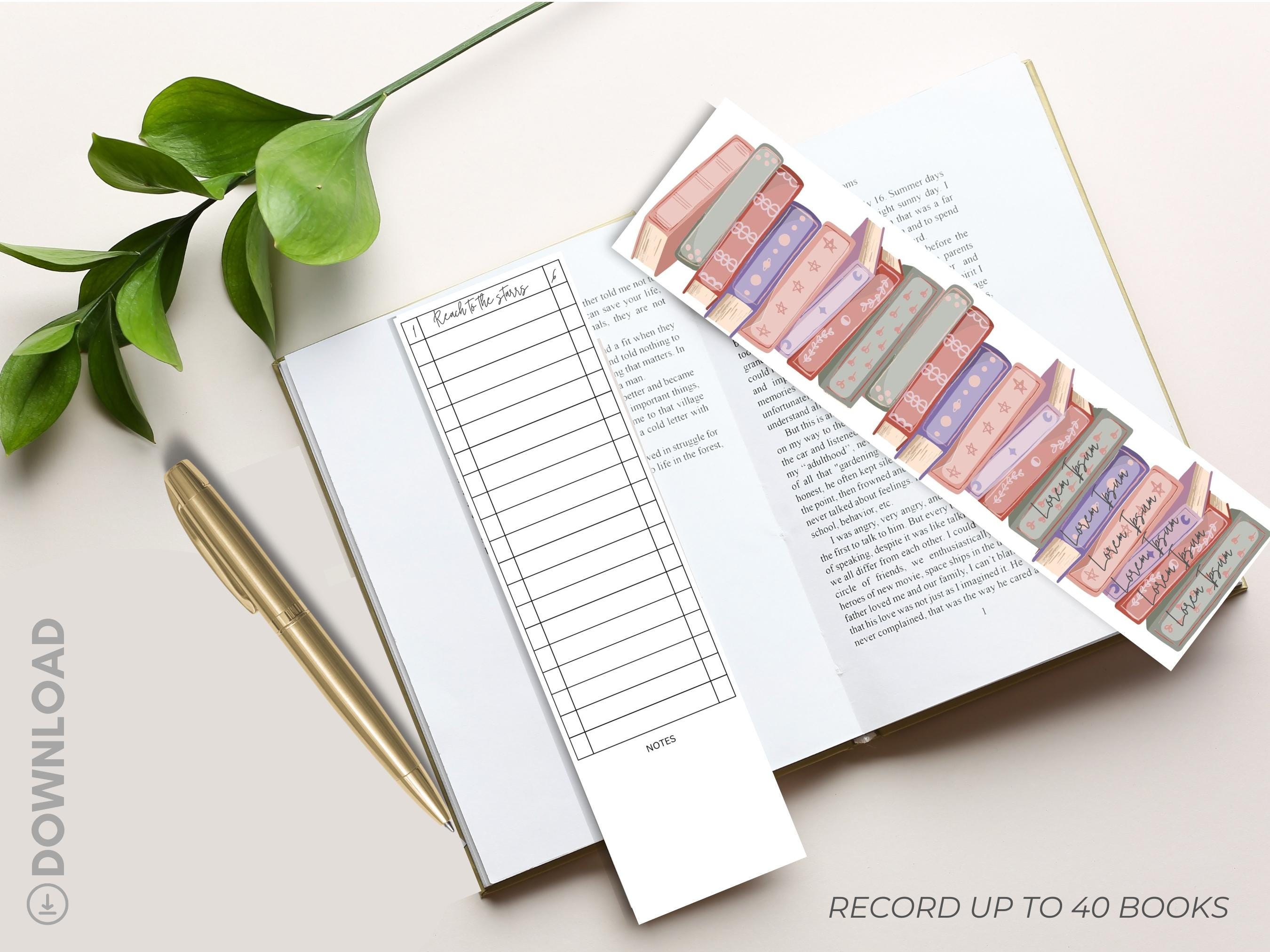 Reading Tracker Bookmark, Book Log, List Tracker (digital Download ...