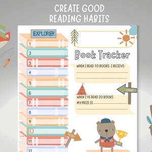 Kids Outdoor Adventure Book Tracker, Lesetagebuch (PDF), Bundle