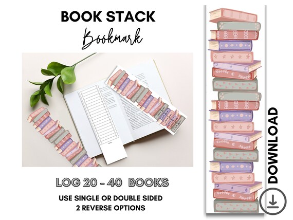 Book Reading Tracker, Printable Bookmarks, Bookshelf Tracker, Bookshelf Bookmark,Bookstack Bookmark, Book Tracker,Book Log Bookmark,Book Log