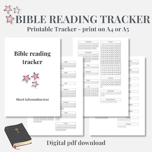 Printable Bible Reading Tracker: Scripture Journal & Study Planner (Digital Download PDF A4/A5 Sizes)